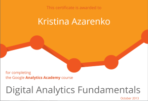 Digital Analytics Fundamentals Certificate
