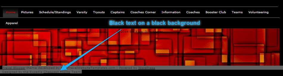 Пример клоакинга: черный текст на черном фоне