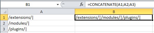 Склеивание нескольких ячеек в одну в Excel